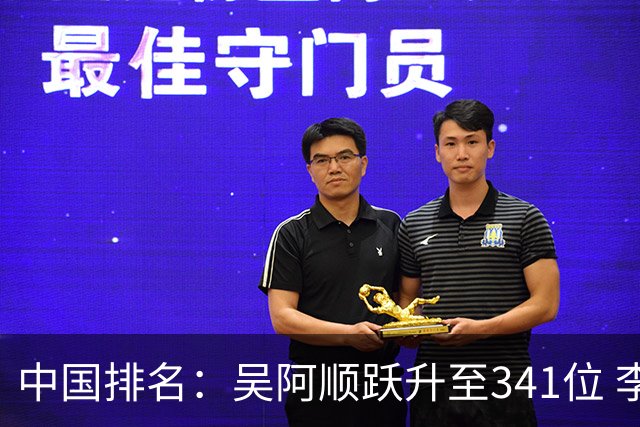 中国排名：吴阿顺跃升至341位 李昊桐彭博上升